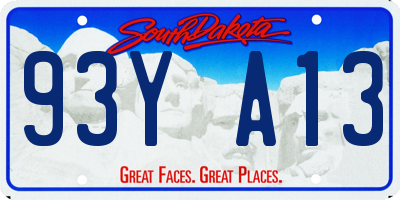 SD license plate 93YA13
