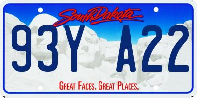 SD license plate 93YA22