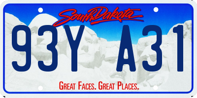 SD license plate 93YA31