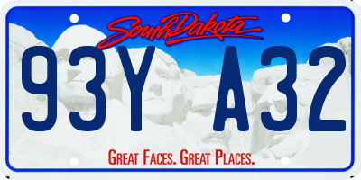 SD license plate 93YA32
