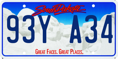 SD license plate 93YA34