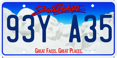 SD license plate 93YA35