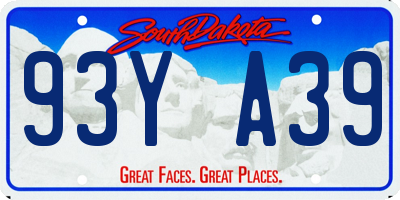 SD license plate 93YA39