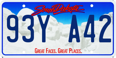 SD license plate 93YA42
