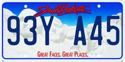 SD license plate 93YA45