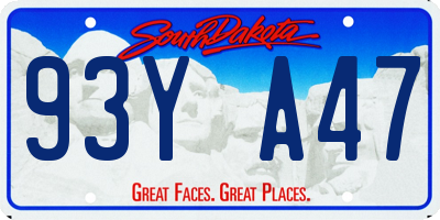 SD license plate 93YA47
