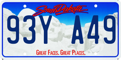 SD license plate 93YA49