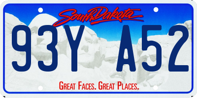 SD license plate 93YA52