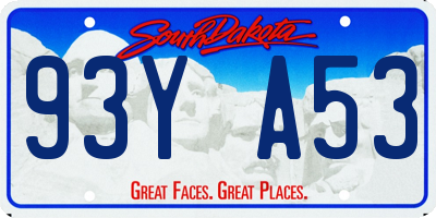 SD license plate 93YA53