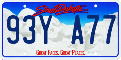 SD license plate 93YA77