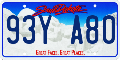 SD license plate 93YA80