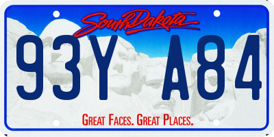 SD license plate 93YA84