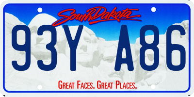 SD license plate 93YA86