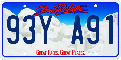 SD license plate 93YA91