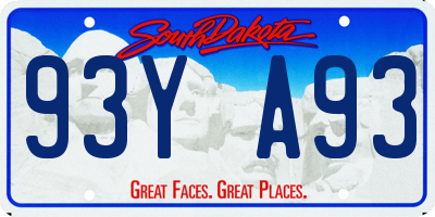 SD license plate 93YA93