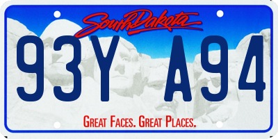 SD license plate 93YA94