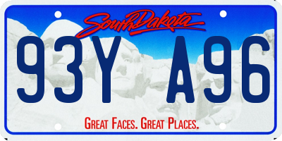 SD license plate 93YA96