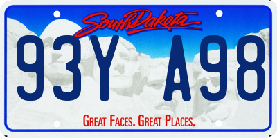 SD license plate 93YA98