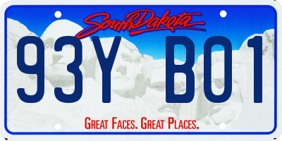 SD license plate 93YB01