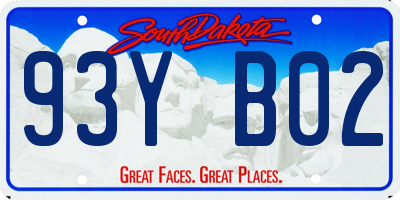 SD license plate 93YB02