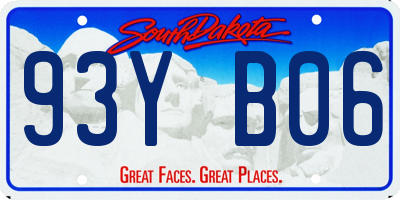 SD license plate 93YB06