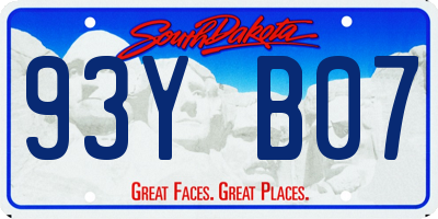 SD license plate 93YB07