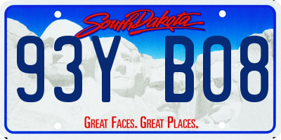 SD license plate 93YB08