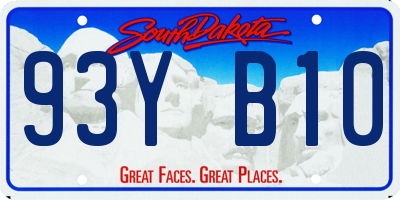 SD license plate 93YB10