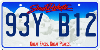 SD license plate 93YB12