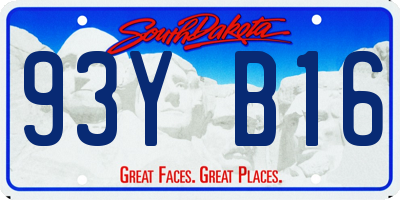 SD license plate 93YB16