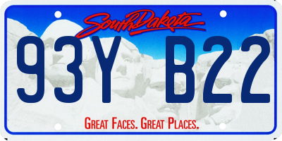 SD license plate 93YB22