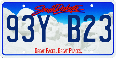 SD license plate 93YB23