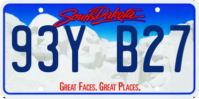 SD license plate 93YB27