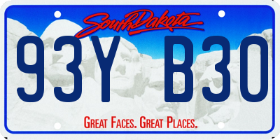 SD license plate 93YB30