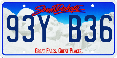 SD license plate 93YB36