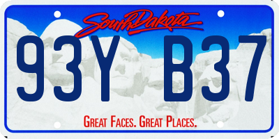 SD license plate 93YB37