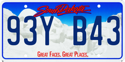 SD license plate 93YB43