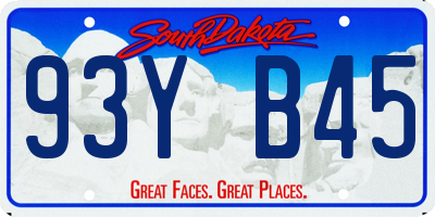 SD license plate 93YB45