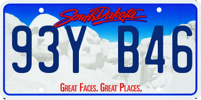 SD license plate 93YB46