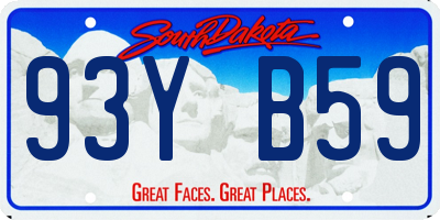 SD license plate 93YB59