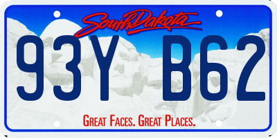 SD license plate 93YB62