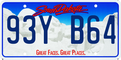 SD license plate 93YB64