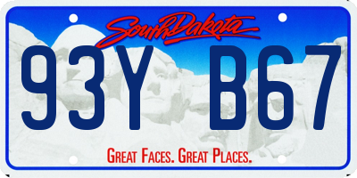 SD license plate 93YB67