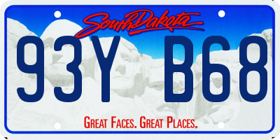 SD license plate 93YB68