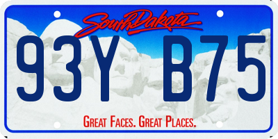 SD license plate 93YB75
