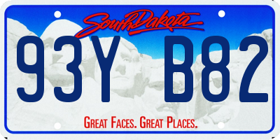 SD license plate 93YB82