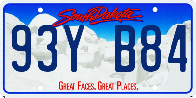 SD license plate 93YB84