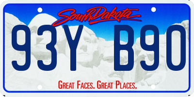 SD license plate 93YB90
