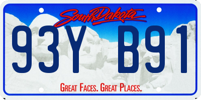SD license plate 93YB91
