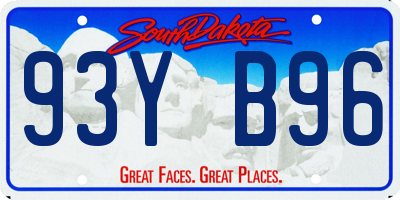 SD license plate 93YB96